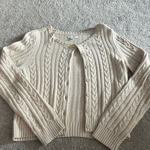 American Eagle cream knit button down sweater